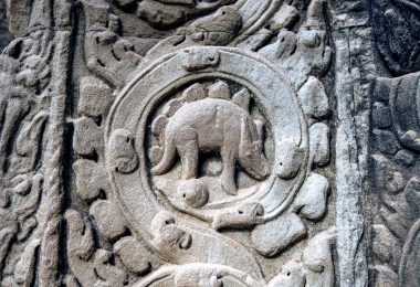 stone stegosaurus temple Cambodian
